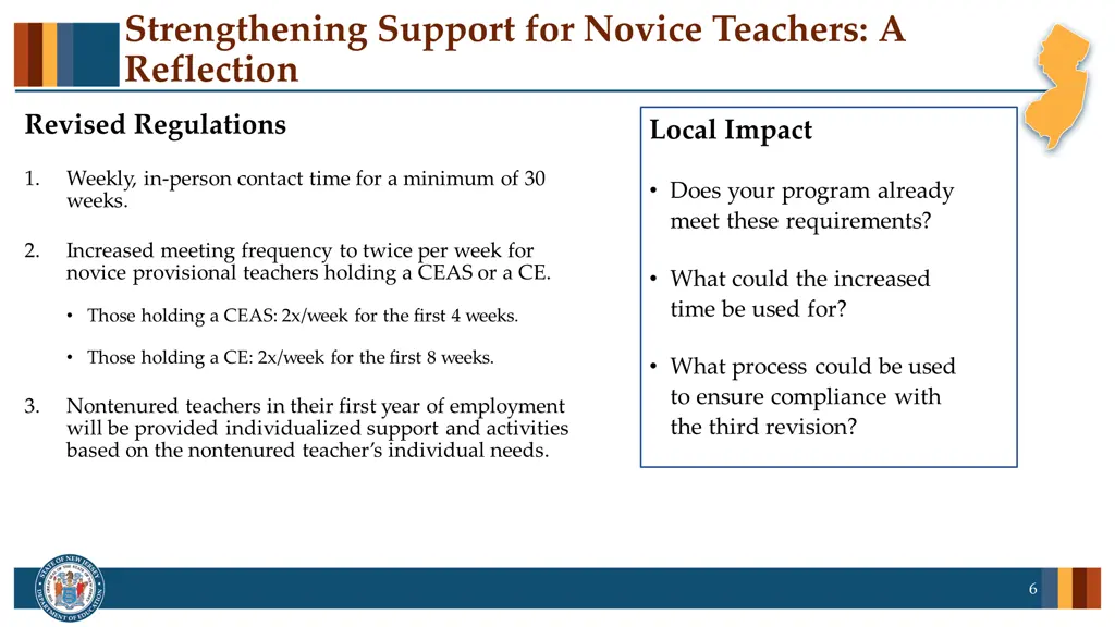 strengthening support for novice teachers
