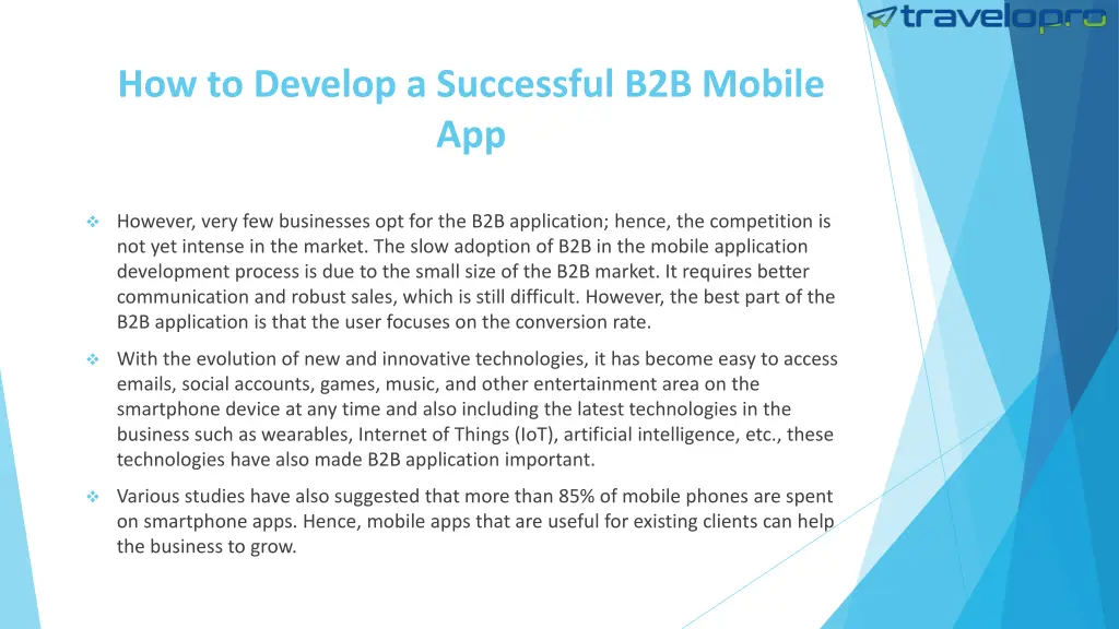 how to develop a successful b2b mobile app