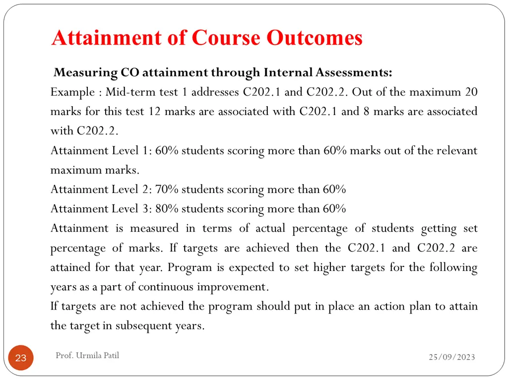 3 2 attainment of course outcomes