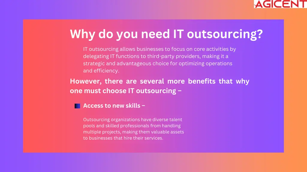 why do you need it outsourcing
