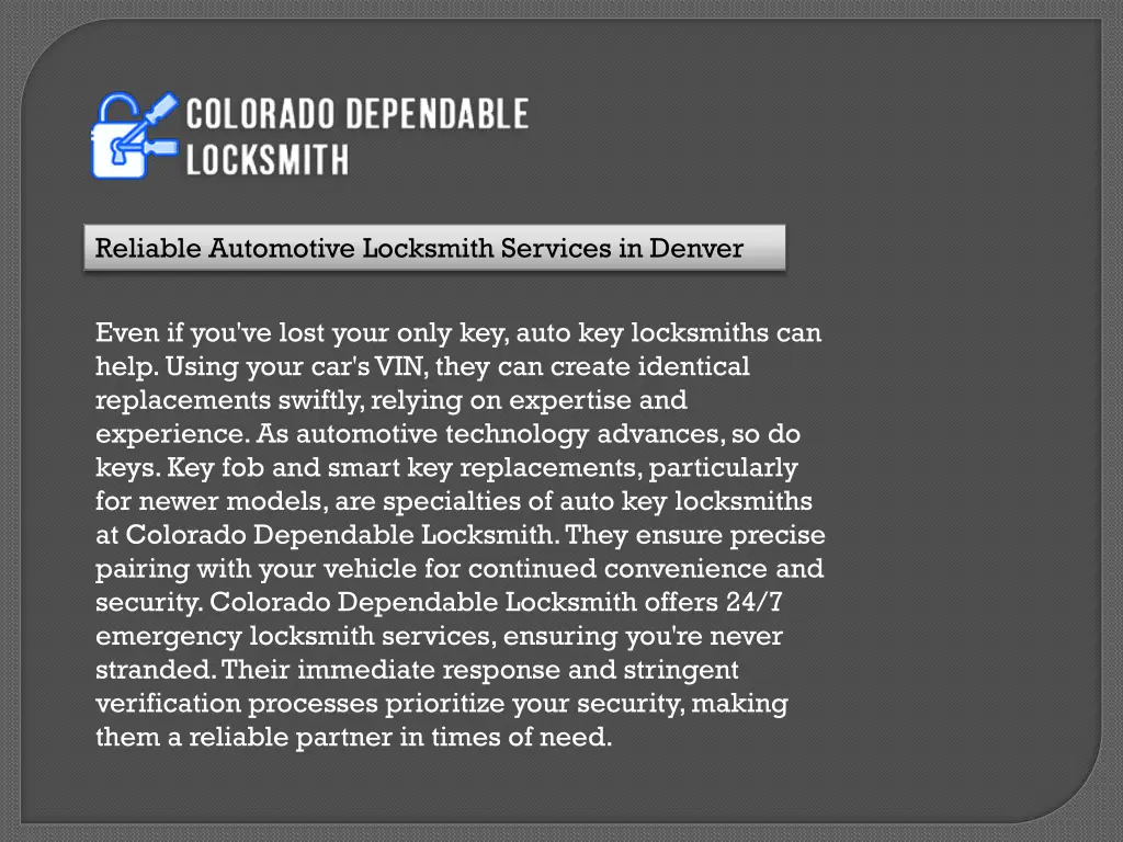 reliable automotive locksmith services in denver 2