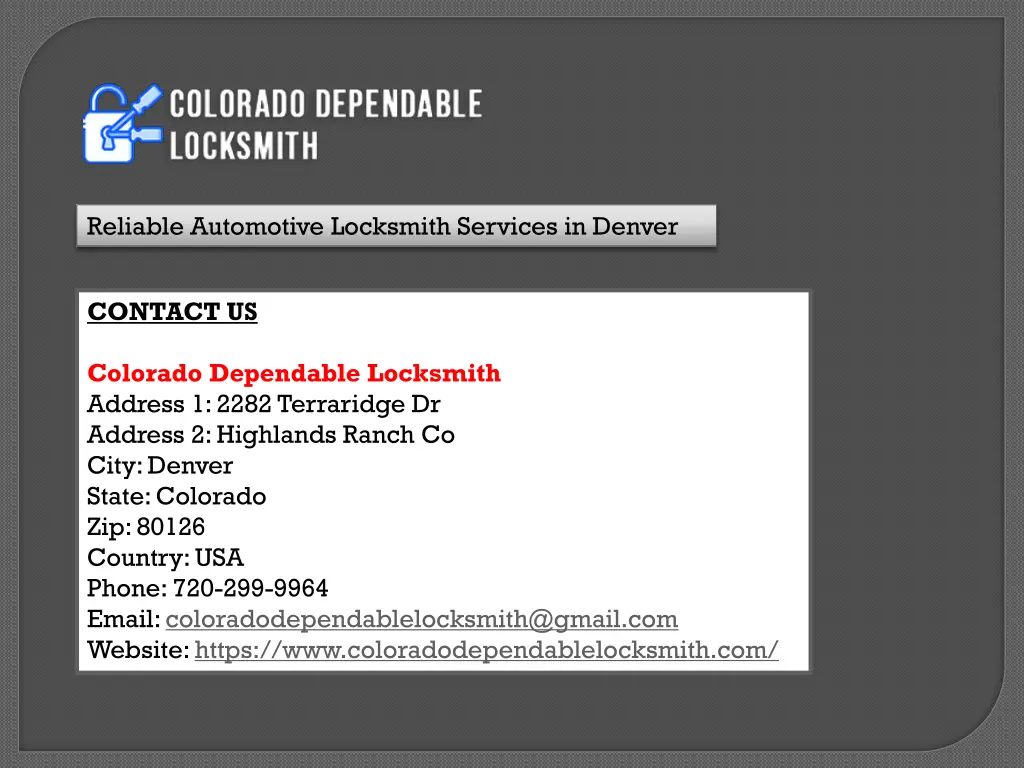 reliable automotive locksmith services in denver 4