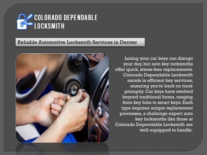 reliable automotive locksmith services in denver